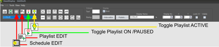 Toggle Playlist ON /PAUSED  Playlist EDIT Schedule EDIT Toggle Playlist ACTIVE